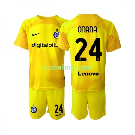 Fußballtrikots Inter Mailand Andre Onana 24 Torwart Kinder Auswärts Trikotsatz 2022-2023 Fußballtrikots Inter Mailand Andre Onana 24 Torwart Kinder Auswärts Trikotsatz 2022-2023